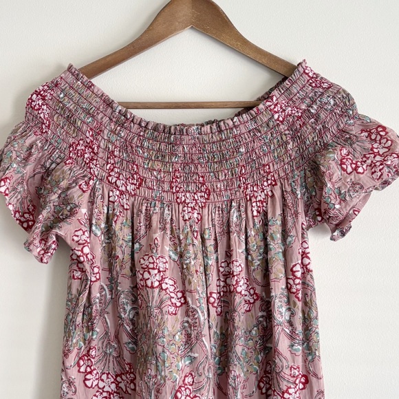 Marea Off Shoulder Floral Midi Dress Medium Mauve - Picture 2 of 7